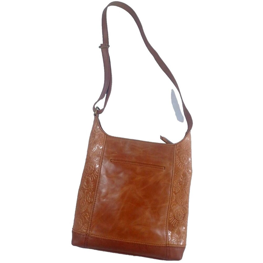 The Sak De Young Floral Embossed Tobacco Leather Shoulder Bag Crossbody …